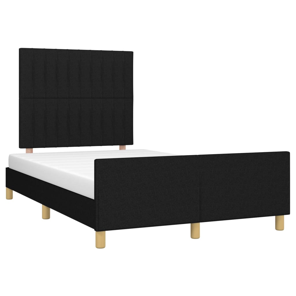 Cadre de lit sans matelas noir 120x190 cm tissu - XIOS