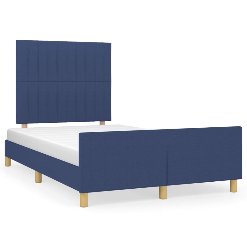 Cadre de lit sans matelas bleu 120x190 cm tissu - XIOS