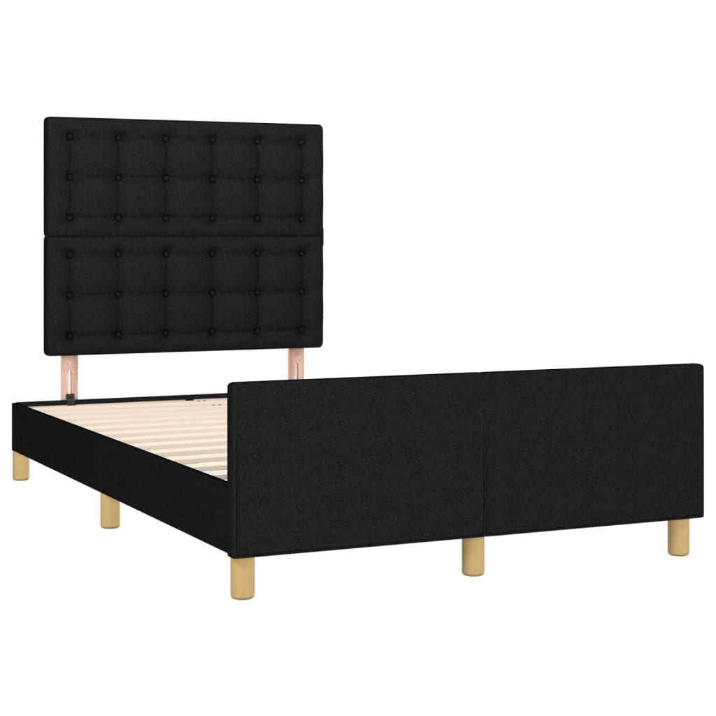 Cadre de lit sans matelas noir 120x190 cm tissu - XIOS