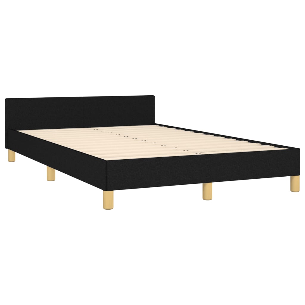 Cadre de lit sans matelas noir 120x190 cm tissu - XIOS