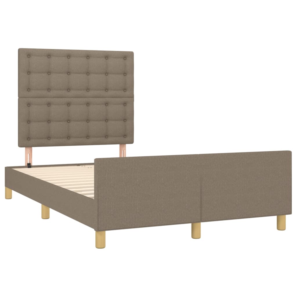 Cadre de lit sans matelas taupe 120x190 cm tissu - XIOS