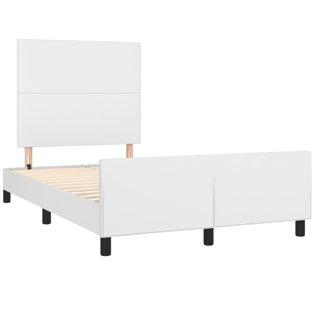 Cadre de lit sans matelas blanc 120x190 cm similicuir - XIOS