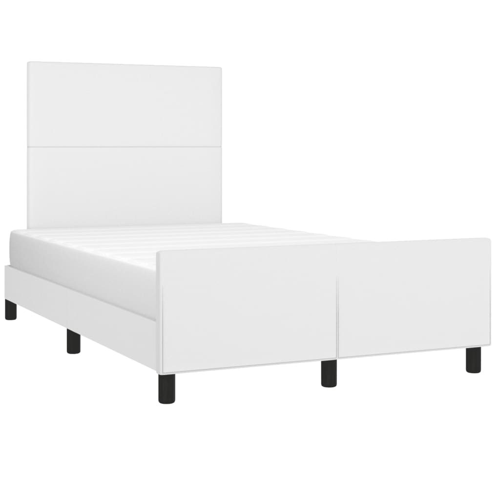 Cadre de lit sans matelas blanc 120x190 cm similicuir - XIOS