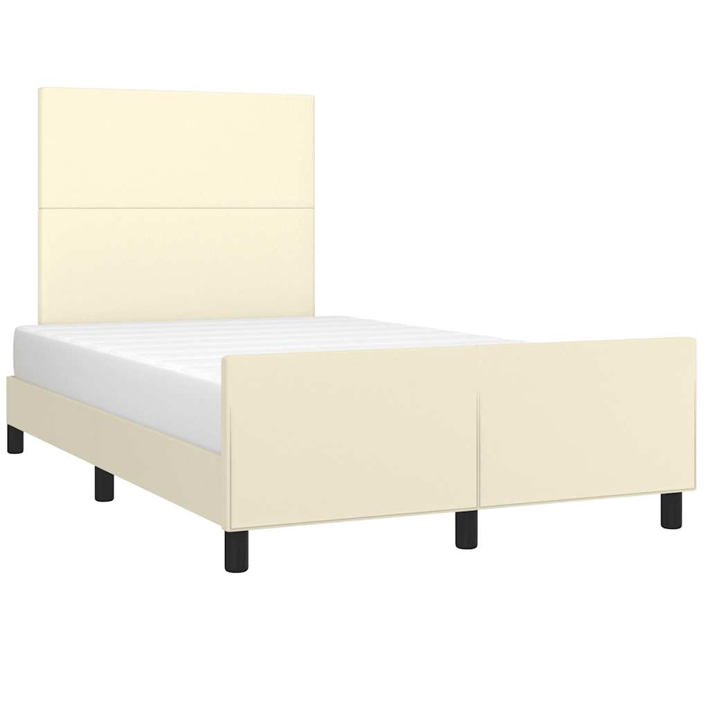 Cadre de lit sans matelas crème 120x190 cm similicuir - XIOS