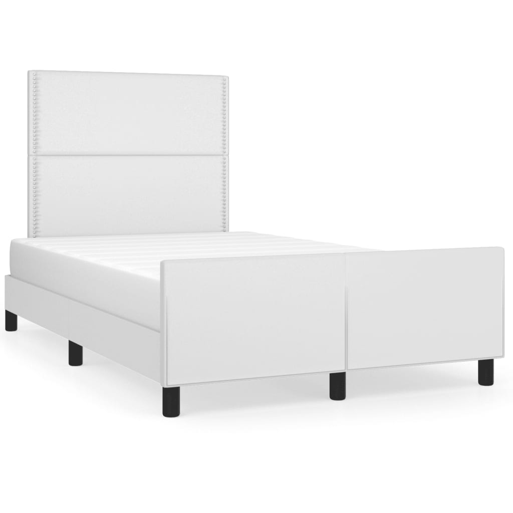 Cadre de lit sans matelas blanc 120x190 cm similicuir - XIOS