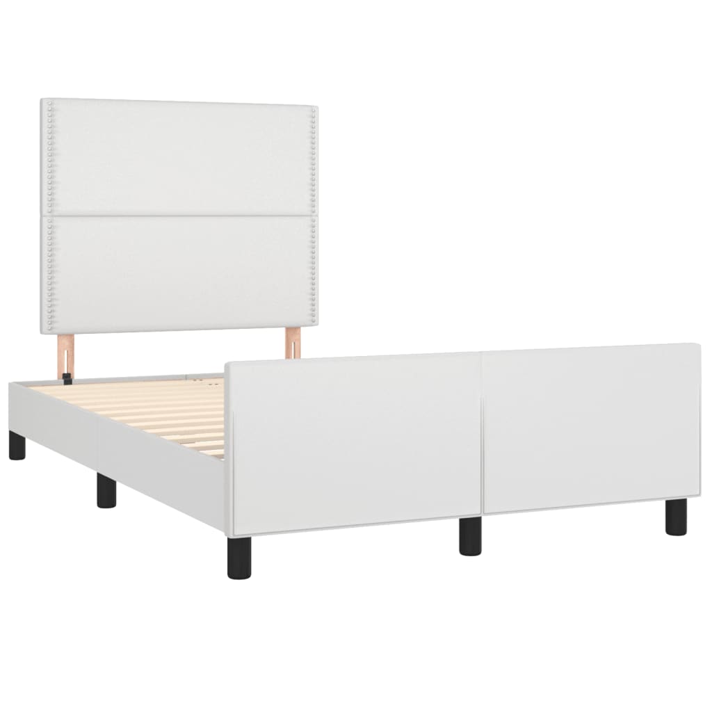 Cadre de lit sans matelas blanc 120x190 cm similicuir - XIOS