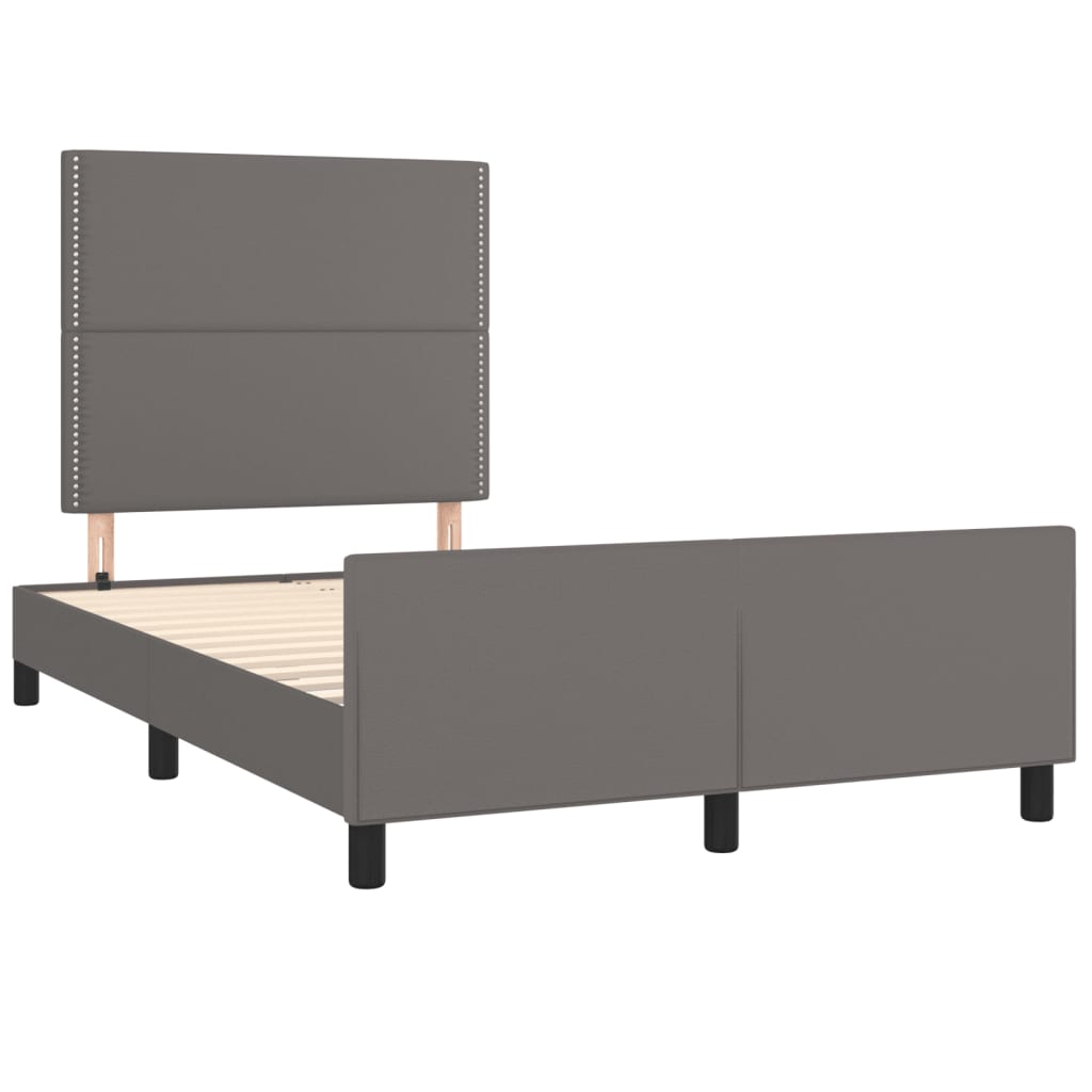 Cadre de lit sans matelas gris 120x190 cm similicuir - XIOS