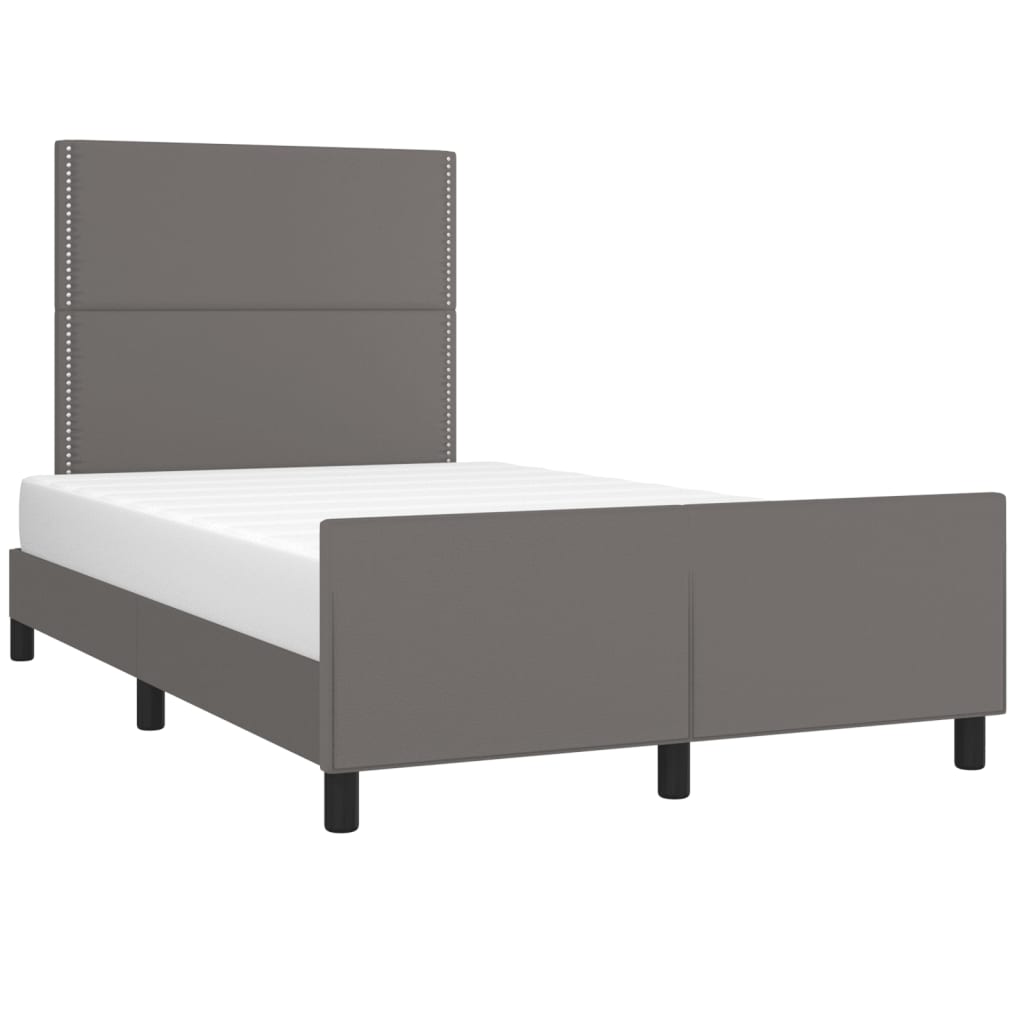 Cadre de lit sans matelas gris 120x190 cm similicuir - XIOS