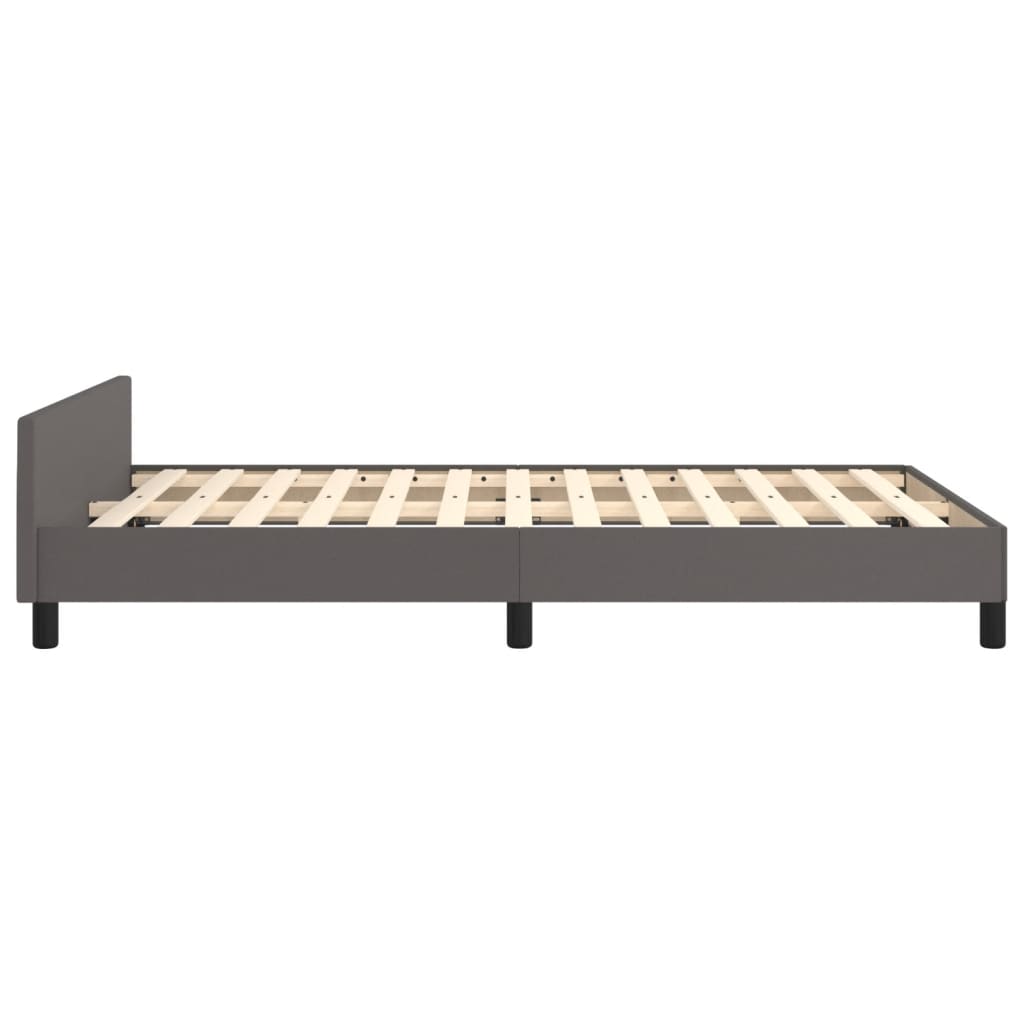 Cadre de lit sans matelas gris 120x190 cm similicuir - XIOS