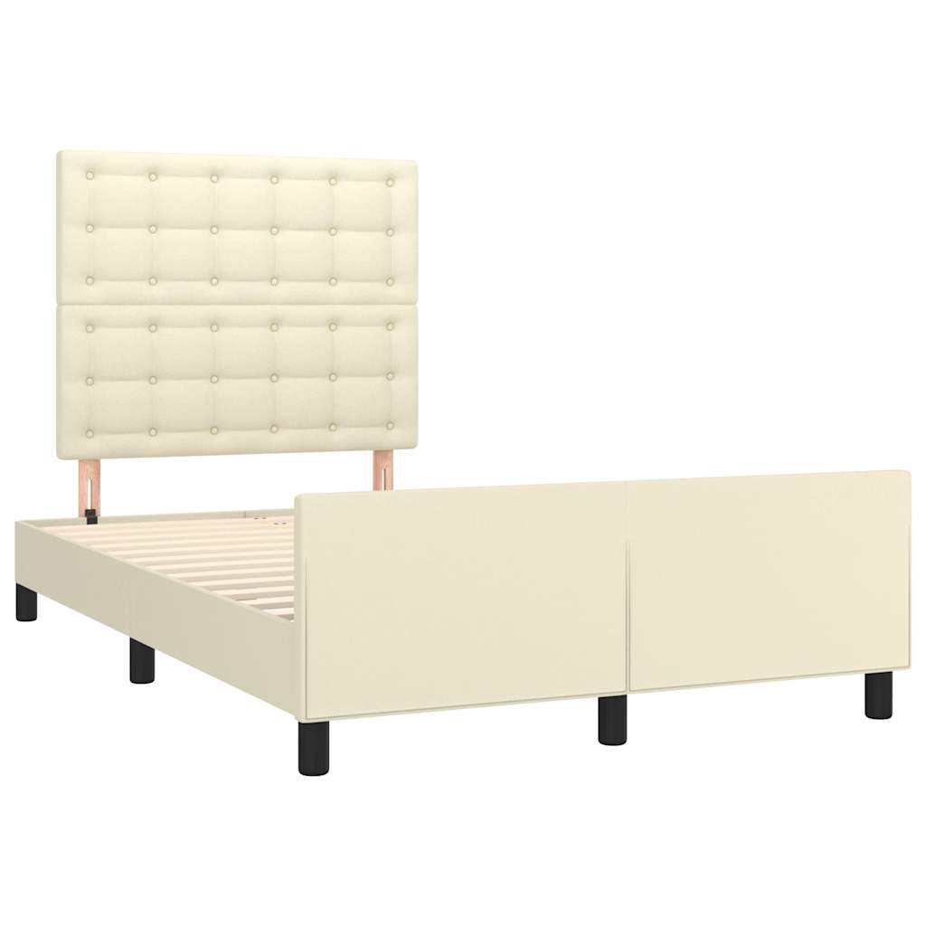 Cadre de lit sans matelas crème 120x190 cm similicuir - XIOS