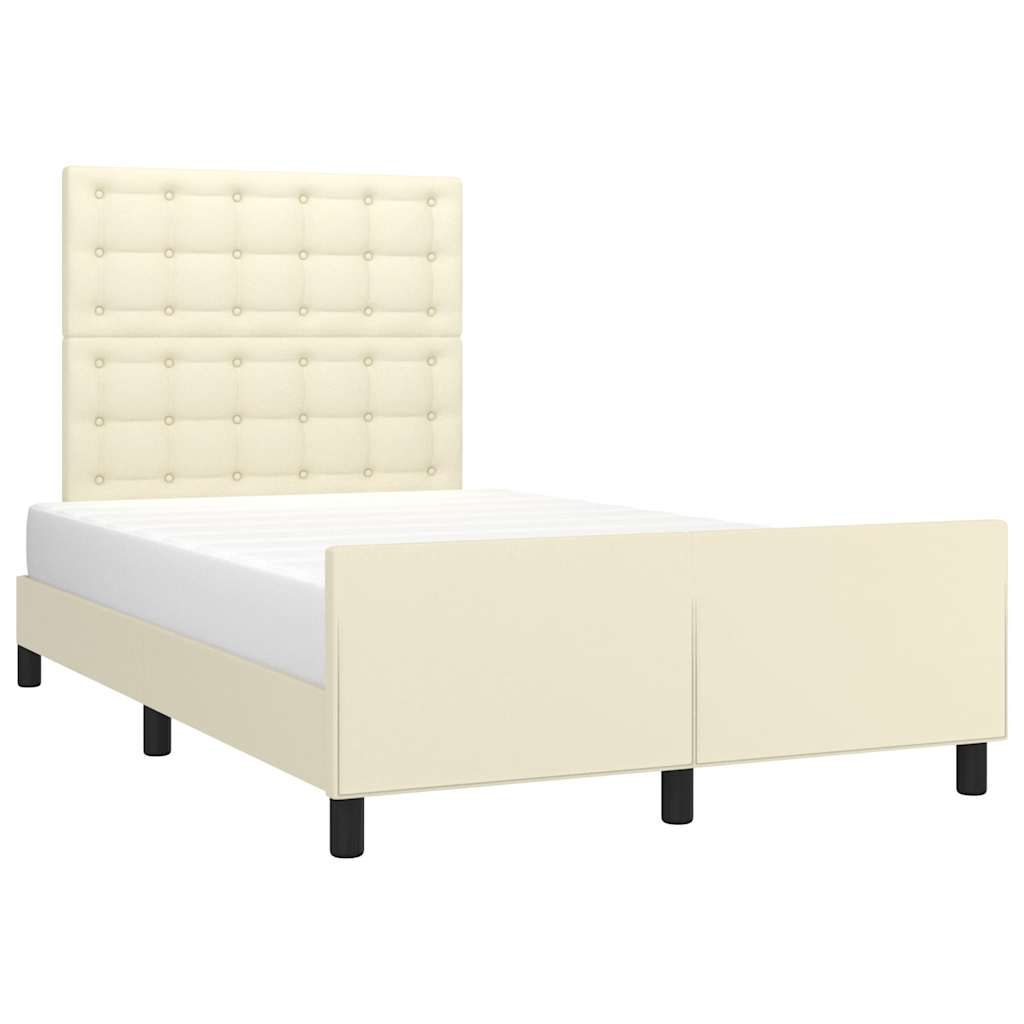 Cadre de lit sans matelas crème 120x190 cm similicuir - XIOS