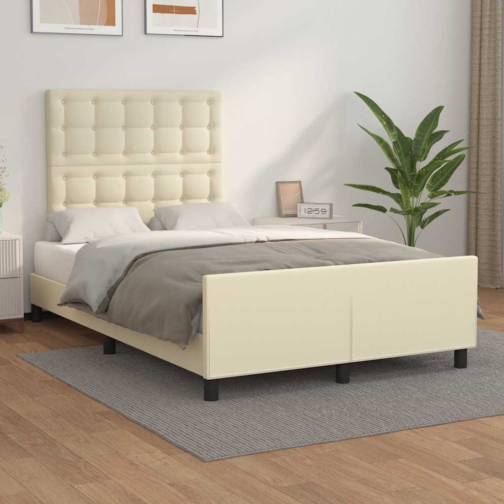 Cadre de lit sans matelas crème 120x190 cm similicuir - XIOS