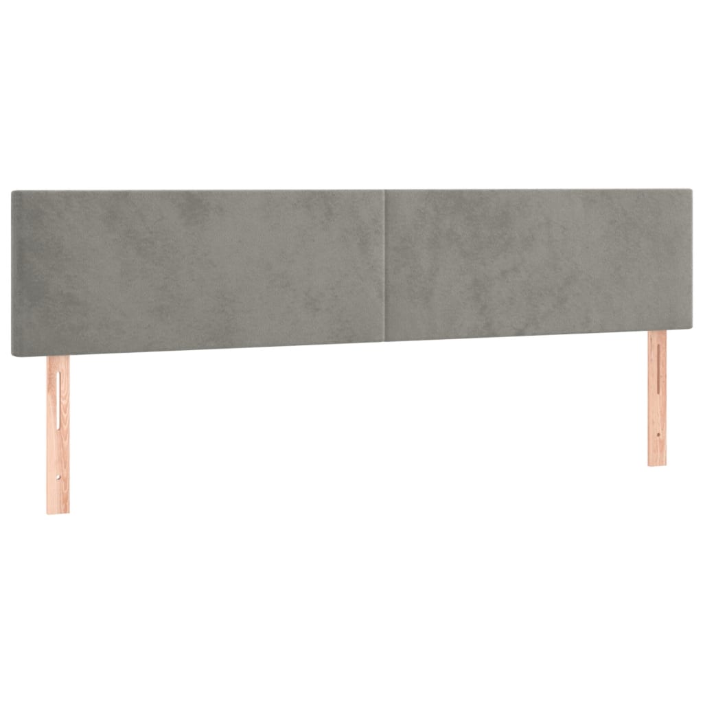 Cadre de lit sans matelas gris clair 120x190 cm velours - XIOS