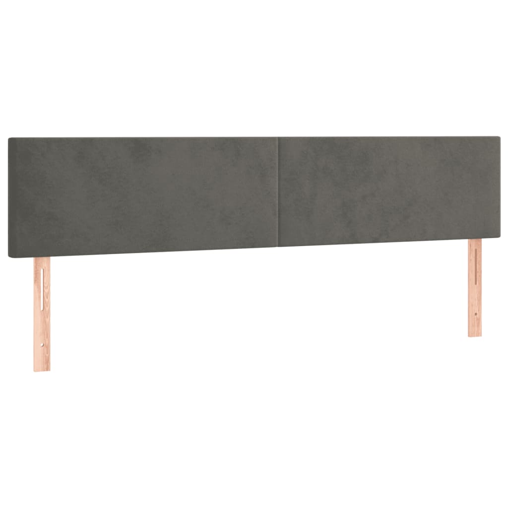 Cadre de lit sans matelas gris foncé 120x190 cm velours - XIOS