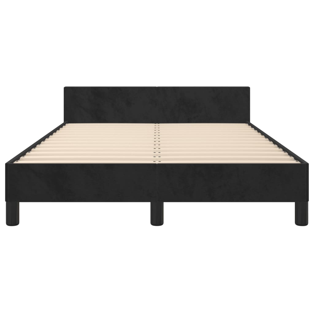 Cadre de lit sans matelas noir 120x190 cm velours - XIOS
