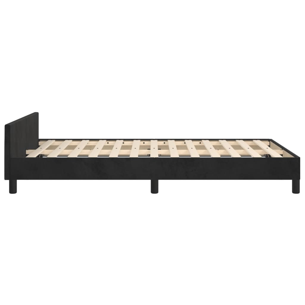 Cadre de lit sans matelas noir 120x190 cm velours - XIOS