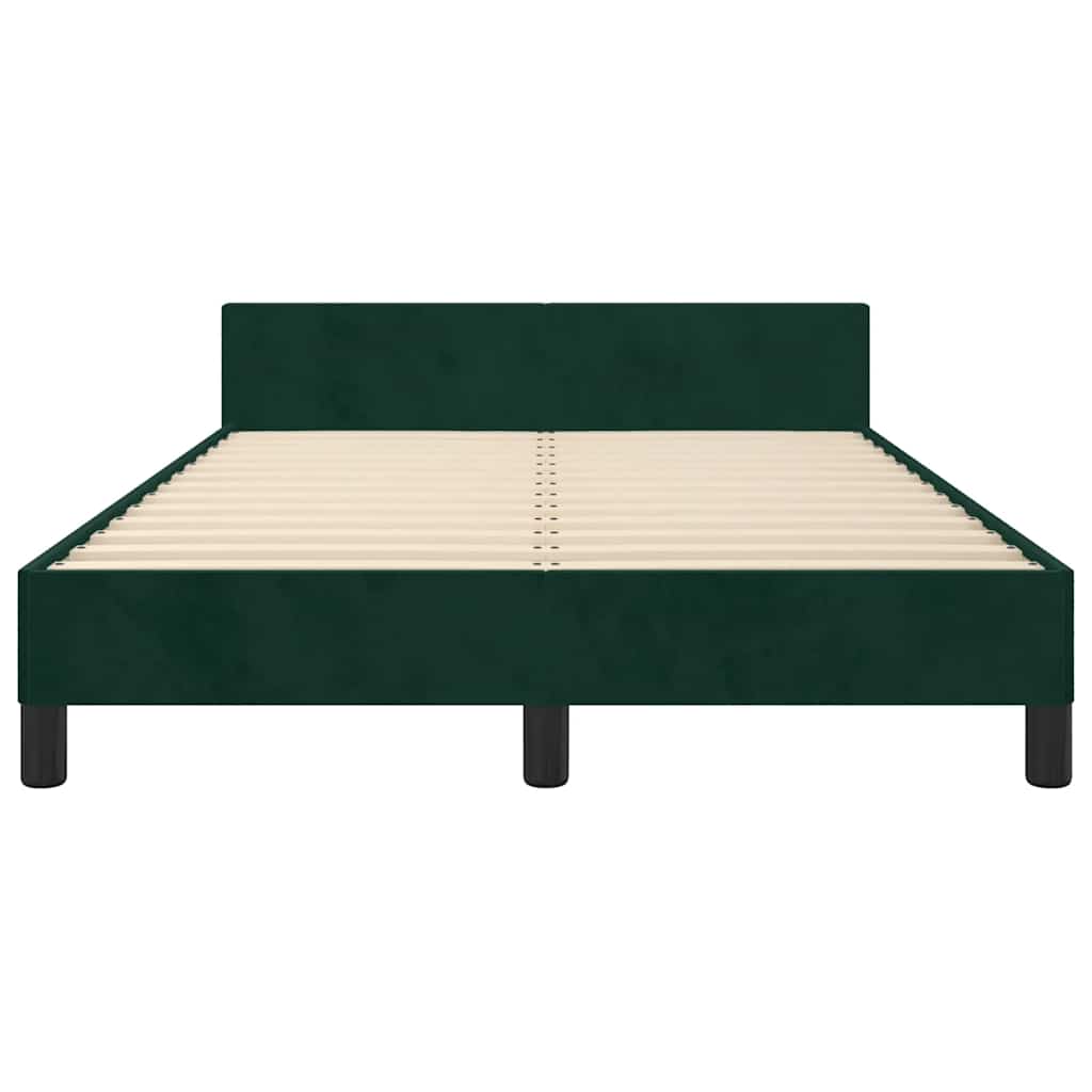Cadre de lit sans matelas vert foncé 120x190 cm velours - XIOS