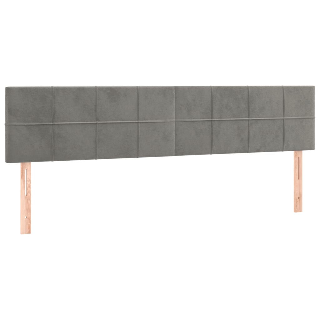 Cadre de lit sans matelas gris clair 120x190 cm velours - XIOS