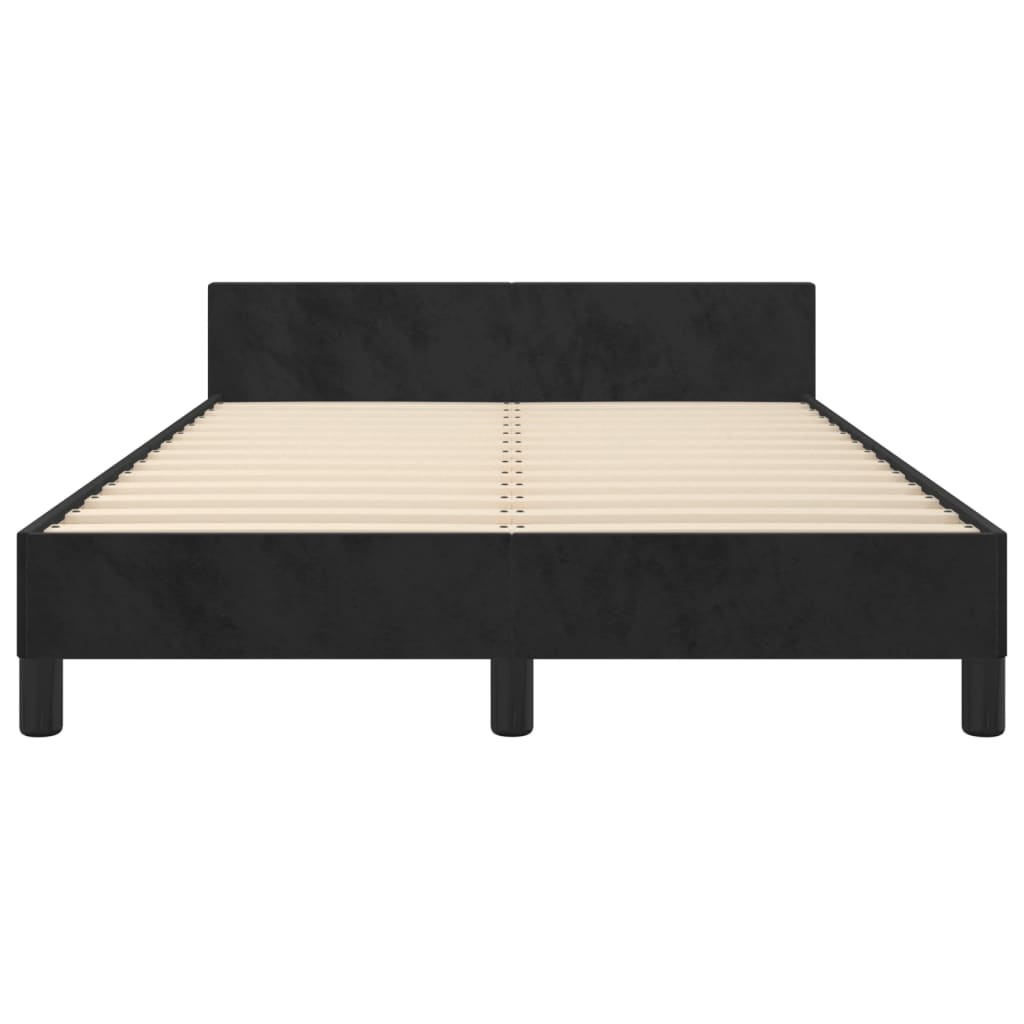 Cadre de lit sans matelas noir 120x190 cm velours - XIOS