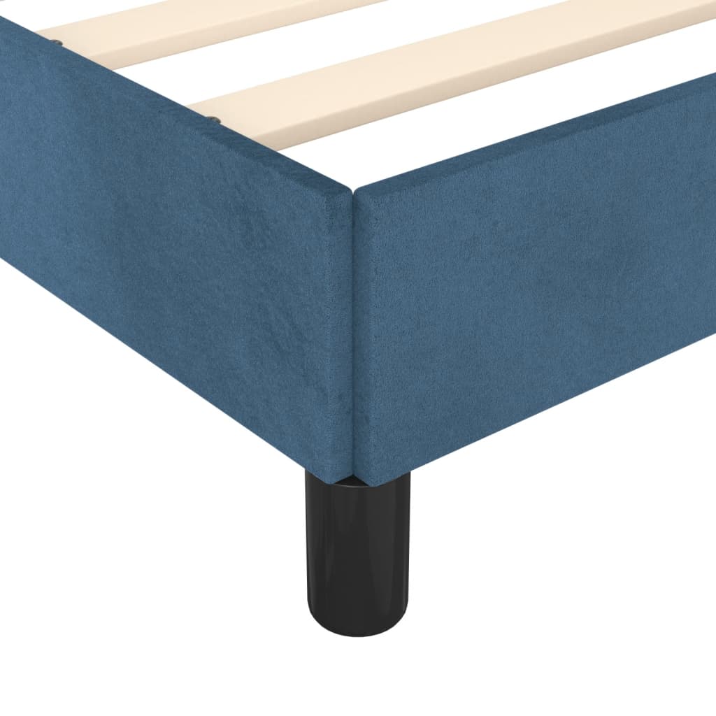 Cadre de lit sans matelas bleu foncé 120x190 cm velours - XIOS