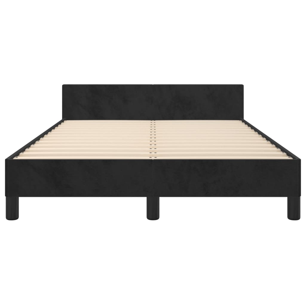 Cadre de lit sans matelas noir 120x190 cm velours - XIOS