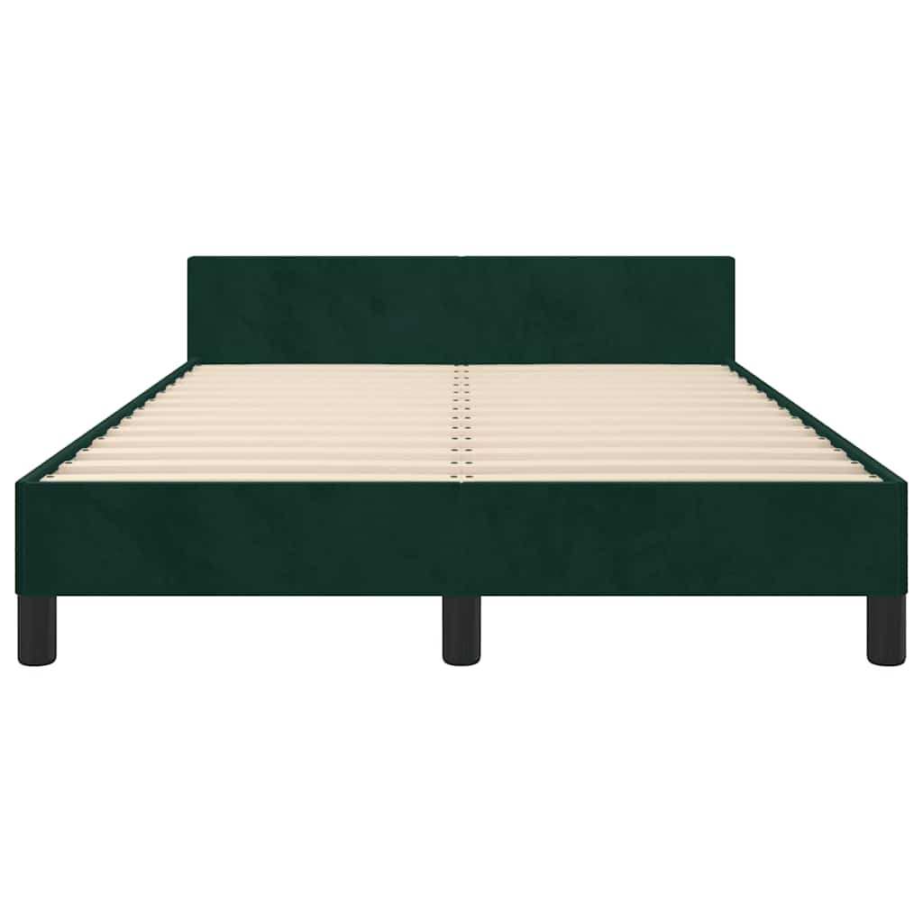 Cadre de lit sans matelas vert foncé 120x190 cm velours - XIOS