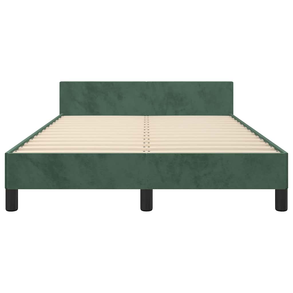 Cadre de lit sans matelas vert foncé 120x190 cm velours - XIOS