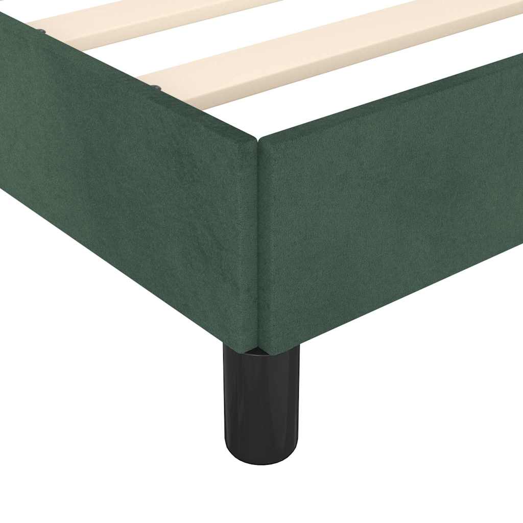 Cadre de lit sans matelas vert foncé 120x190 cm velours - XIOS