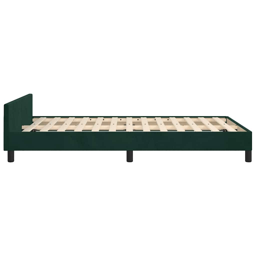 Cadre de lit sans matelas vert foncé 120x190 cm velours - XIOS