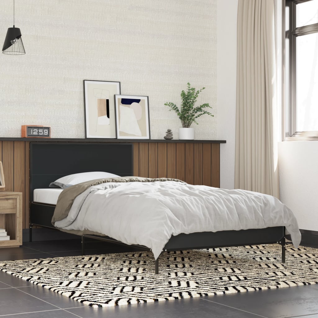 Cadre de lit sans matelas noir 90x200 cm - XIOS
