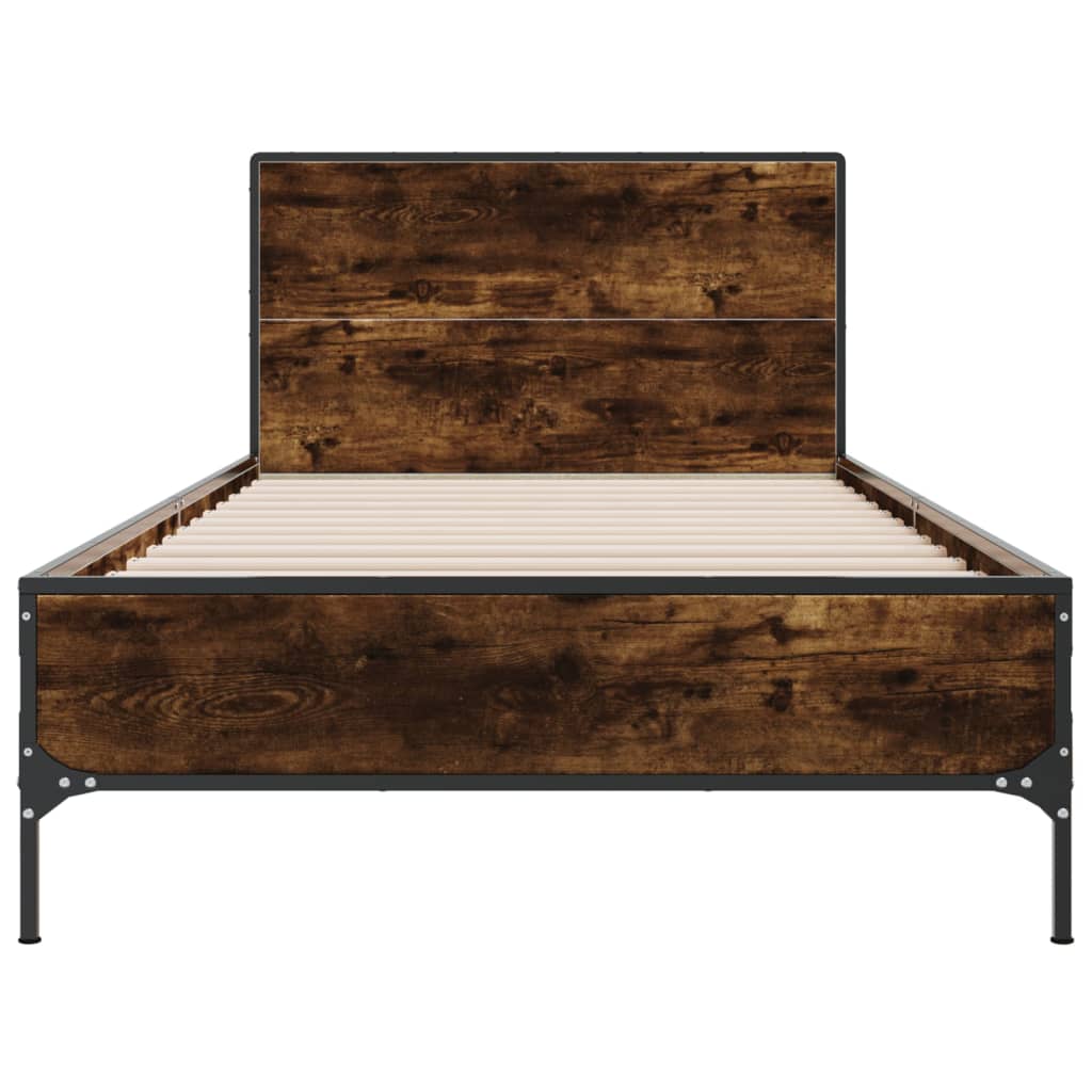 Cadre de lit sans matelas chêne fumé 90x200 cm - XIOS