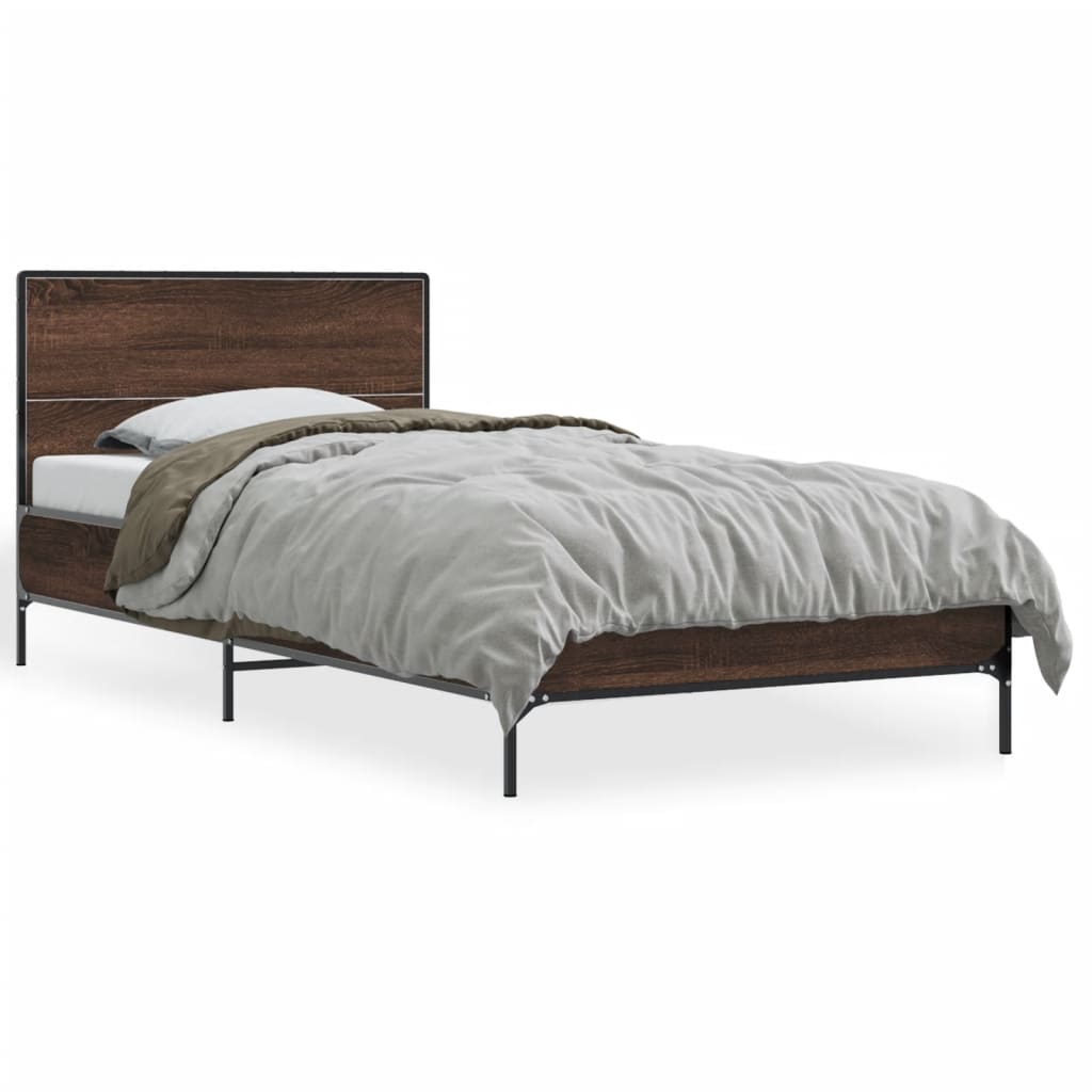 Cadre de lit sans matelas chêne marron 100x200 cm - XIOS
