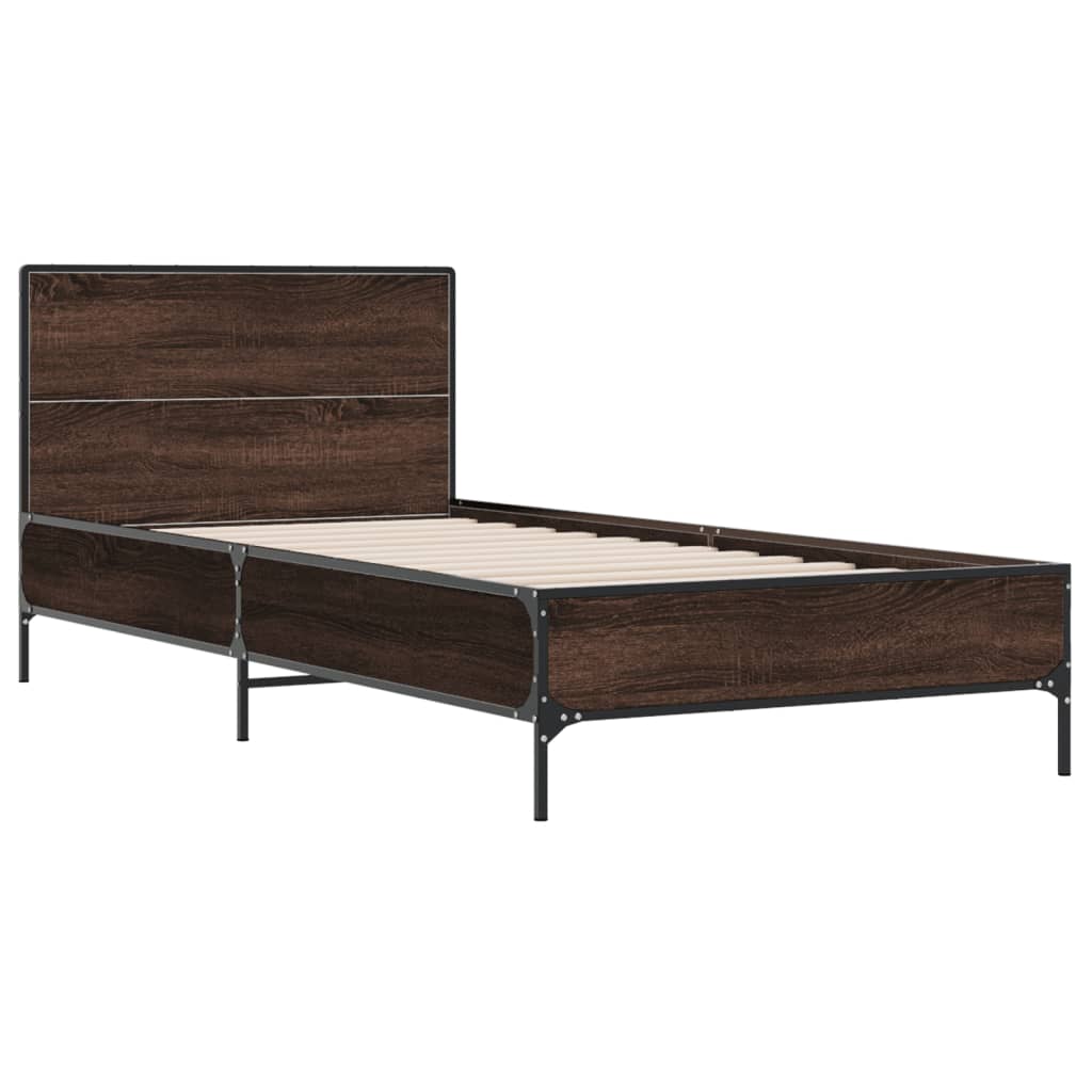 Cadre de lit sans matelas chêne marron 100x200 cm - XIOS