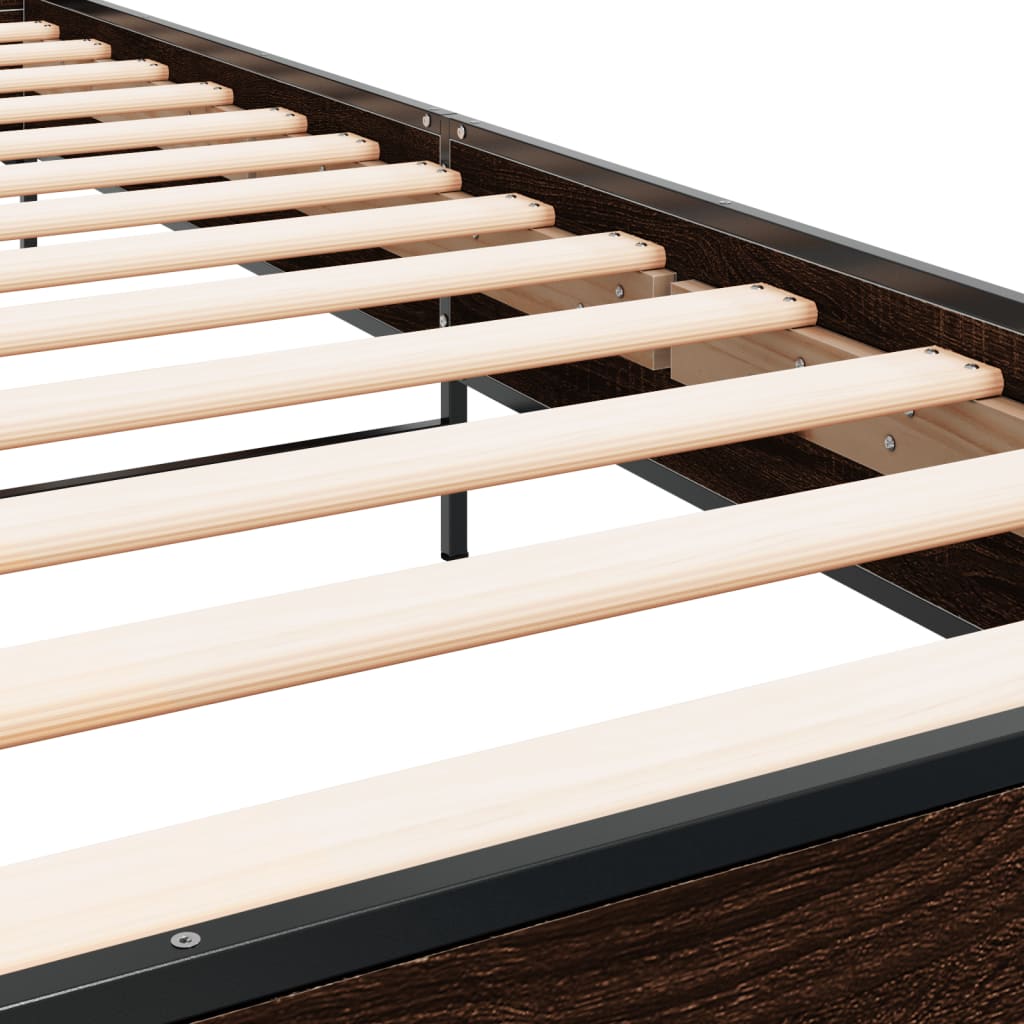 Cadre de lit sans matelas chêne marron 100x200 cm - XIOS