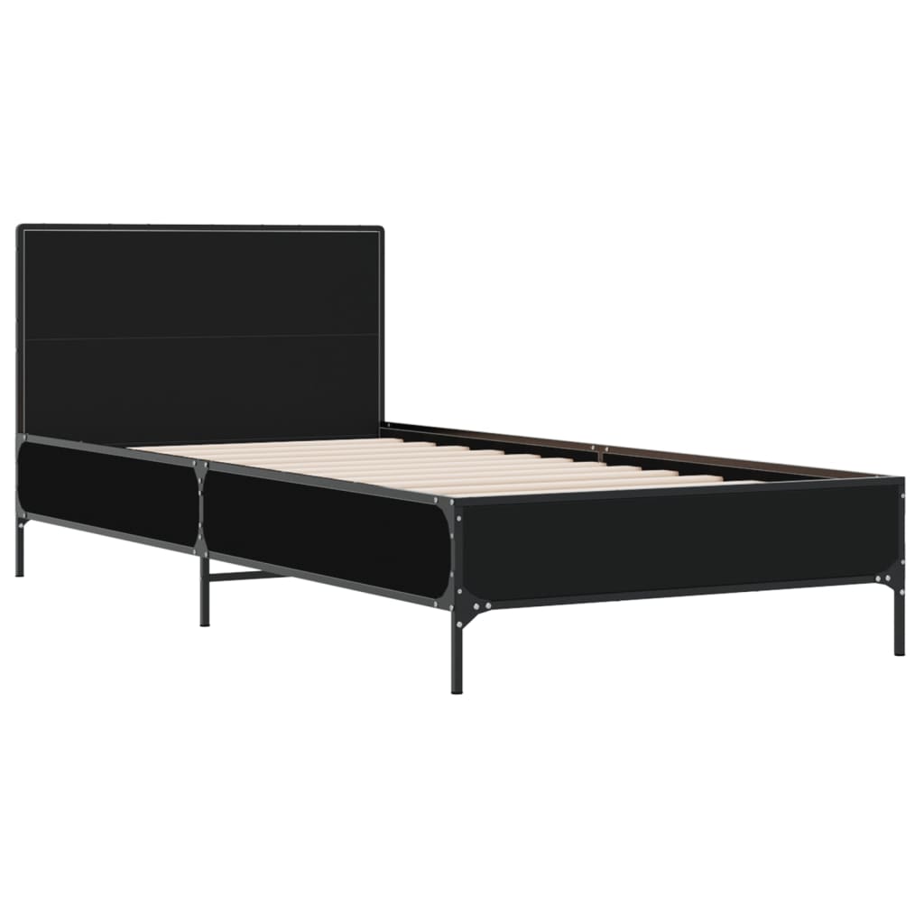 Cadre de lit sans matelas noir 75x190 cm - XIOS