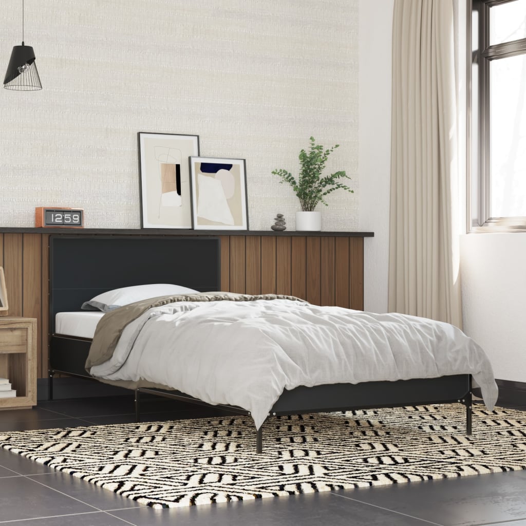 Cadre de lit sans matelas noir 75x190 cm - XIOS