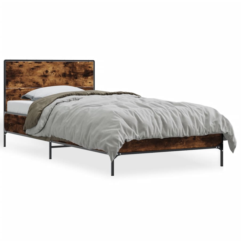 Cadre de lit sans matelas chêne fumé 75x190 cm - XIOS