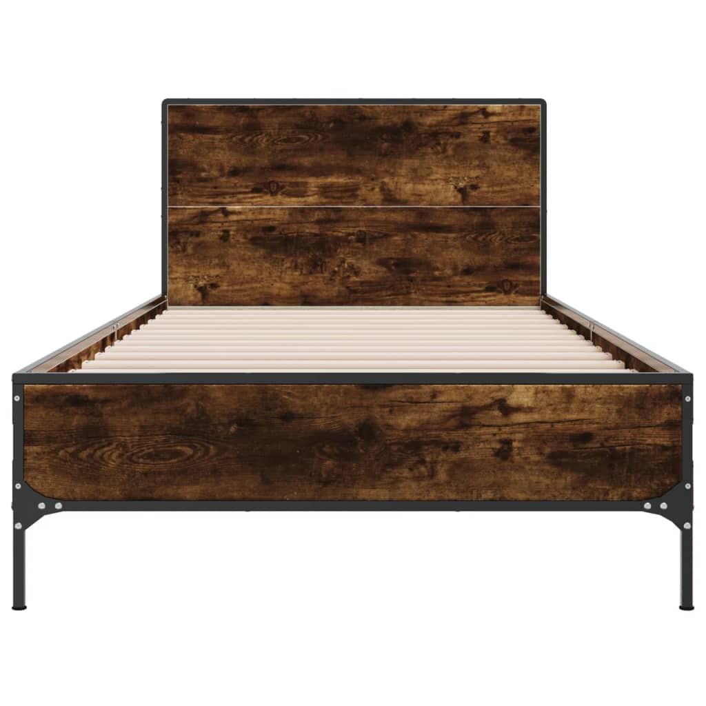 Cadre de lit sans matelas chêne fumé 75x190 cm - XIOS