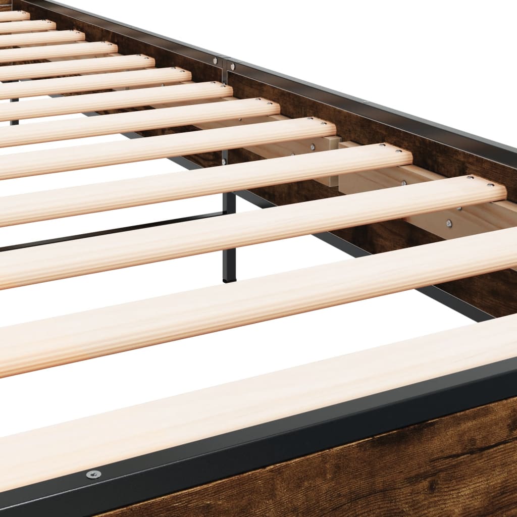 Cadre de lit sans matelas chêne fumé 75x190 cm - XIOS