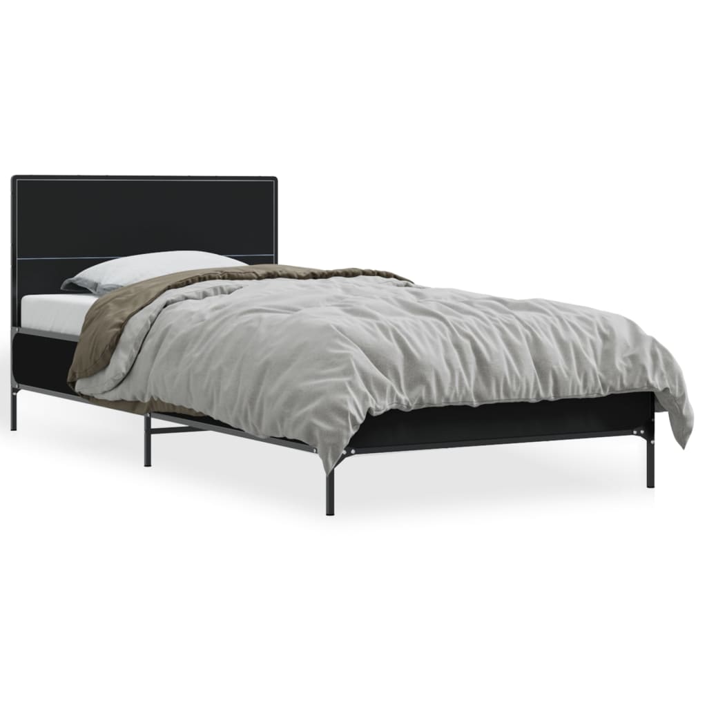 Cadre de lit sans matelas noir 90x190 cm - XIOS