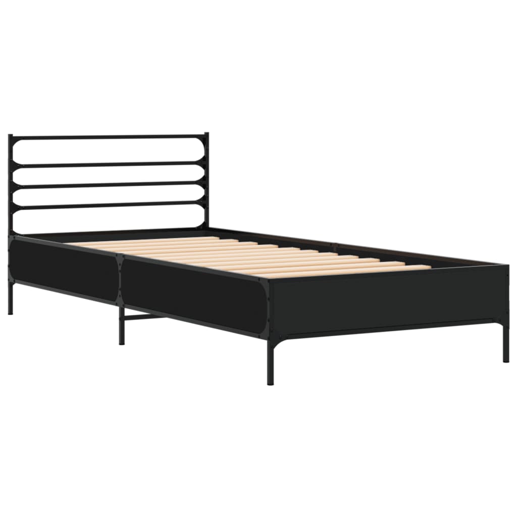 Cadre de lit sans matelas noir 90x200 cm - XIOS