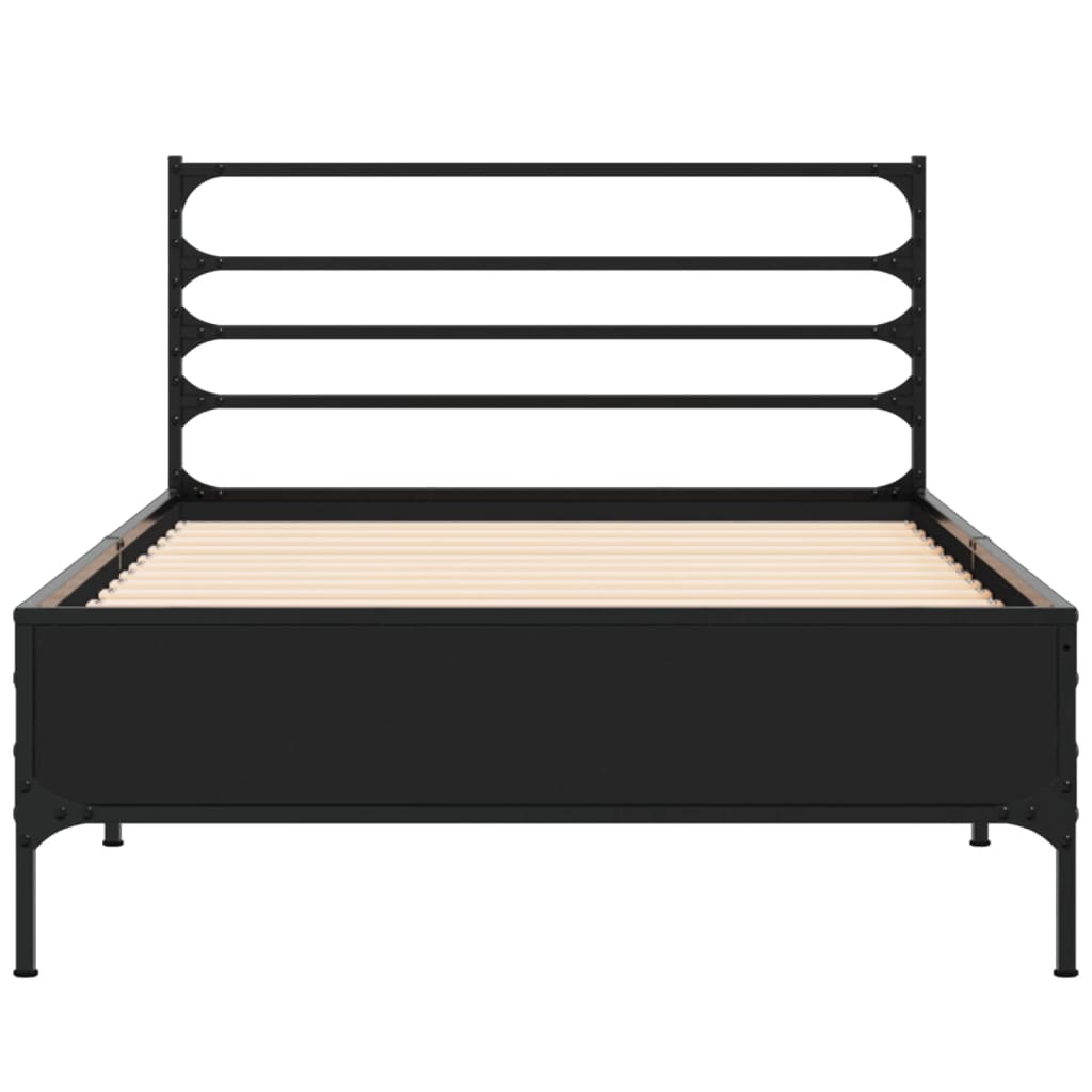 Cadre de lit sans matelas noir 90x200 cm - XIOS