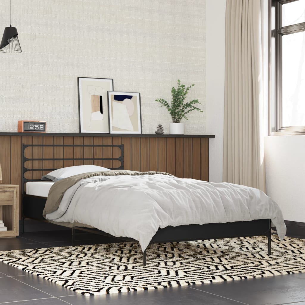 Cadre de lit sans matelas noir 90x200 cm - XIOS