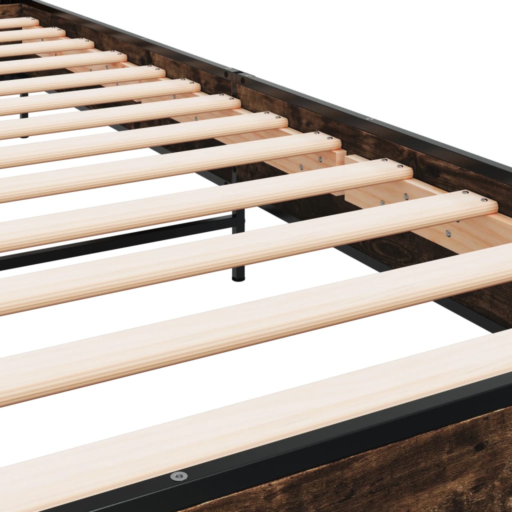 Cadre de lit sans matelas chêne fumé 90x200 cm - XIOS