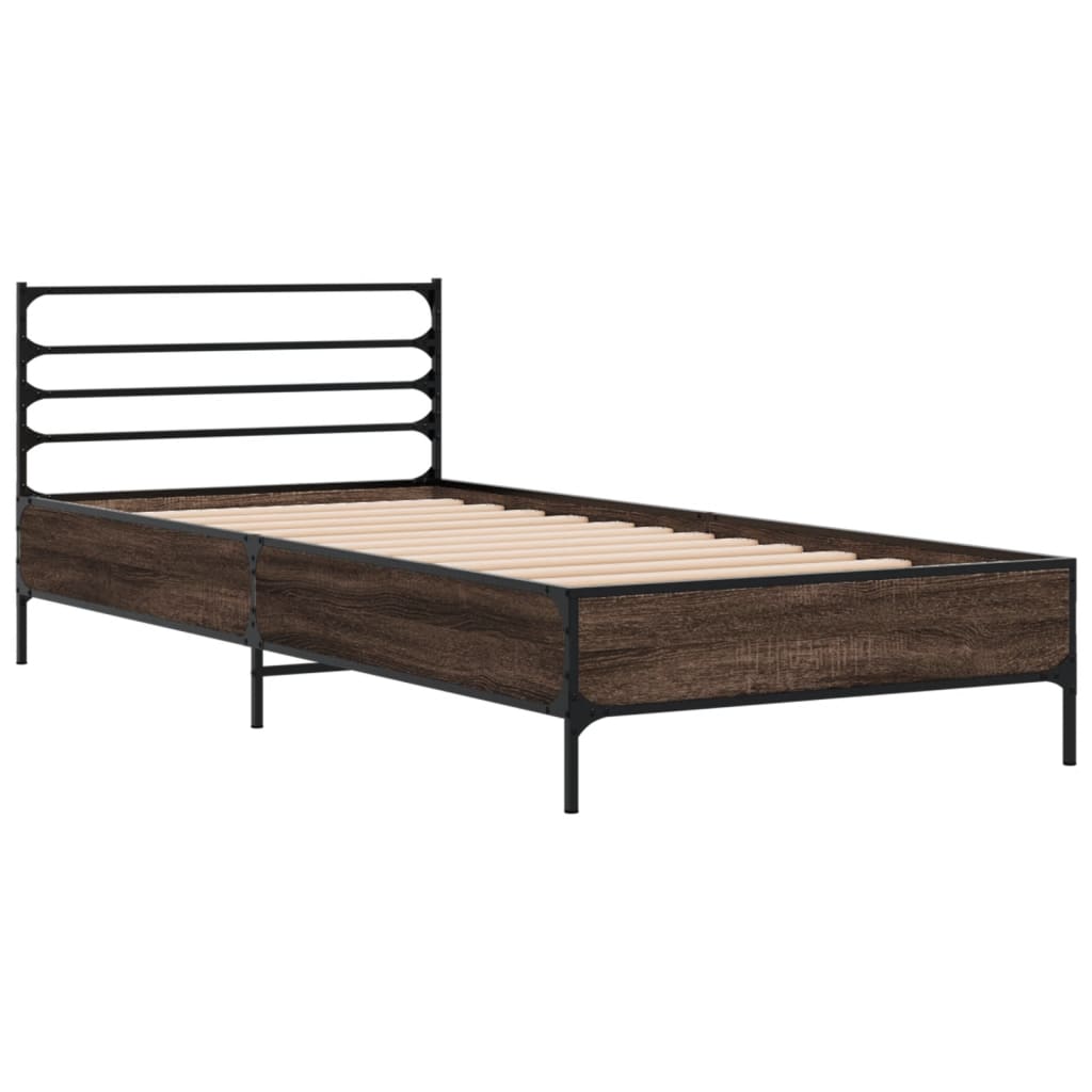 Cadre de lit sans matelas chêne marron 90x200 cm - XIOS