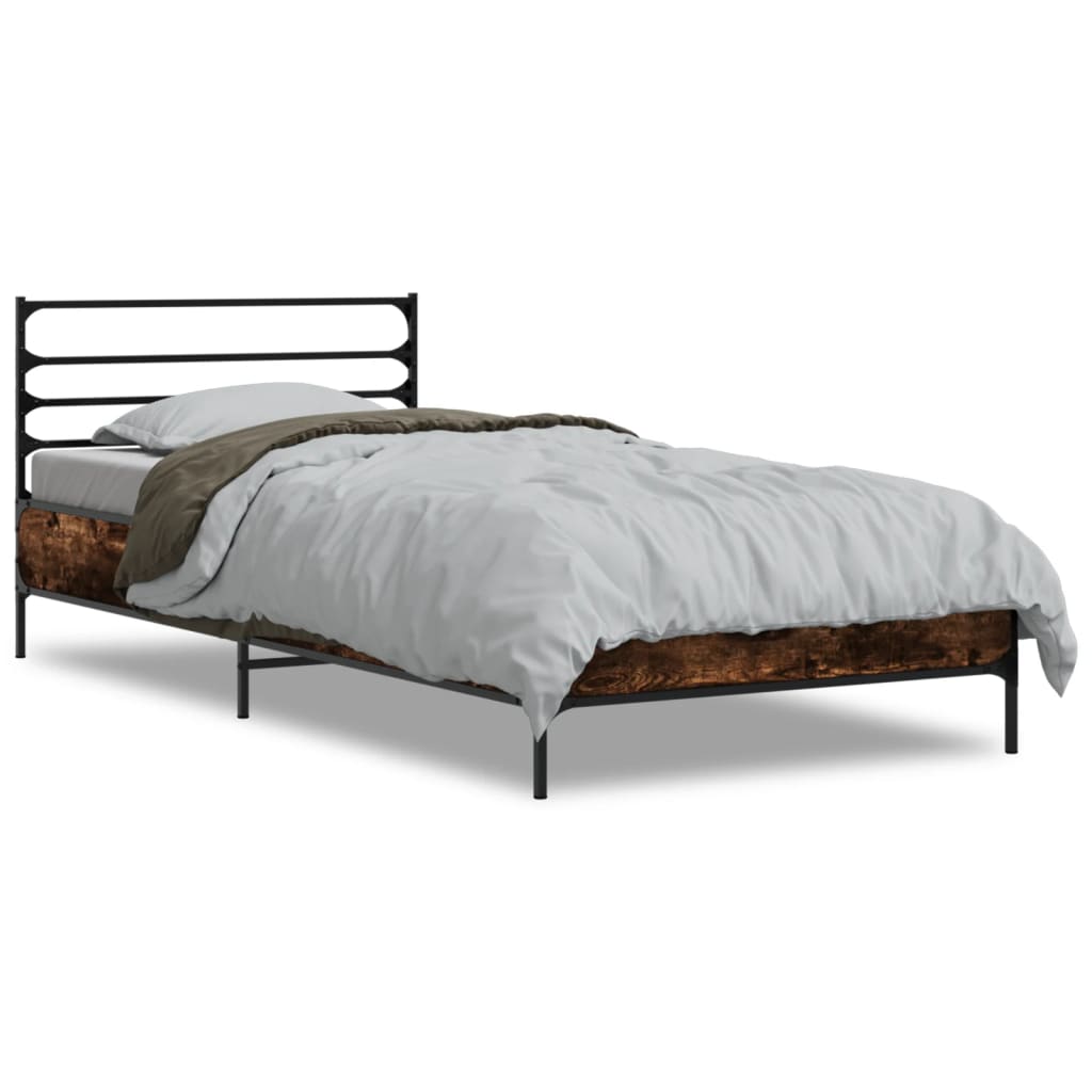Cadre de lit sans matelas chêne fumé 100x200 cm - XIOS