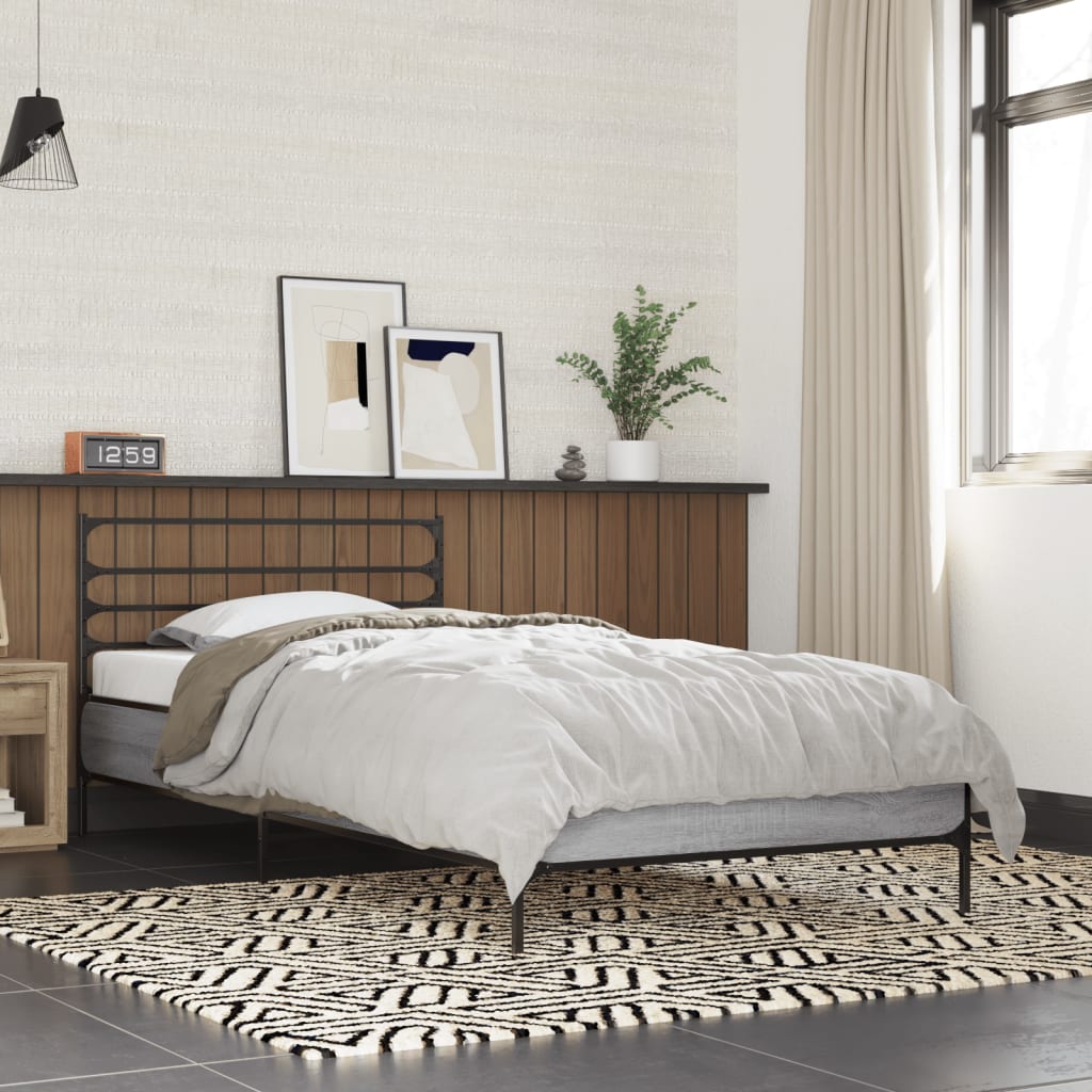 Cadre de lit sans matelas sonoma gris 100x200 cm - XIOS