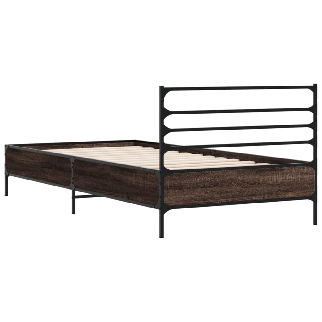 Cadre de lit sans matelas chêne marron 100x200 cm - XIOS