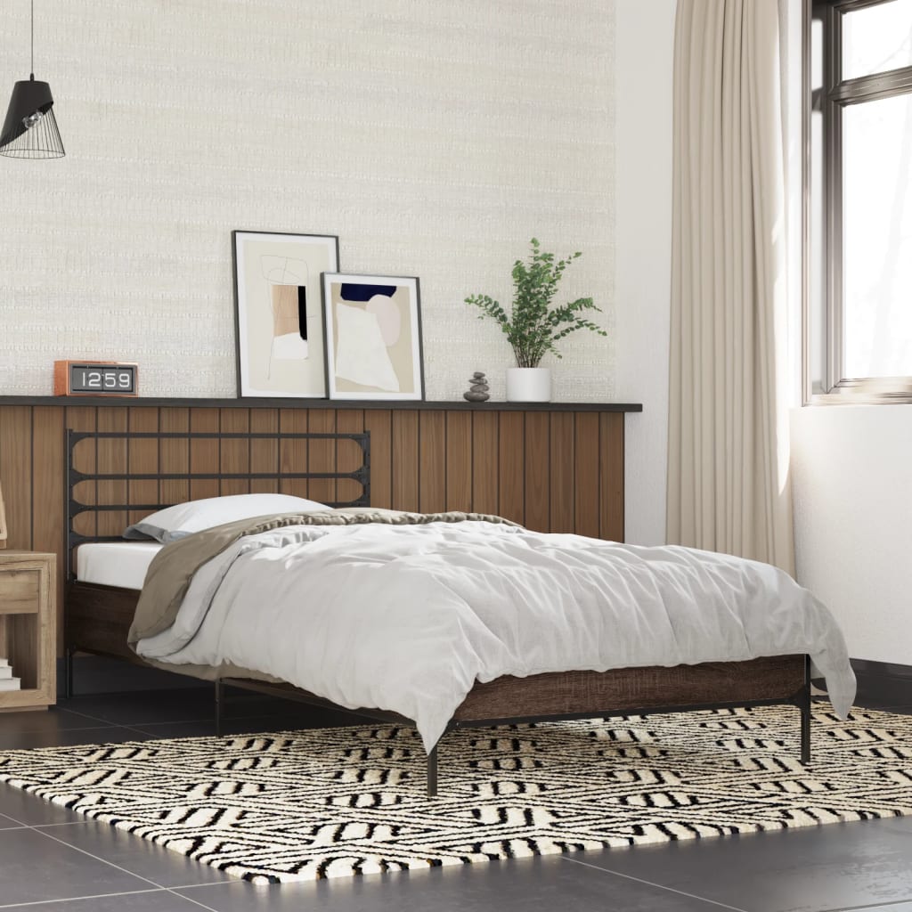 Cadre de lit sans matelas chêne marron 100x200 cm - XIOS