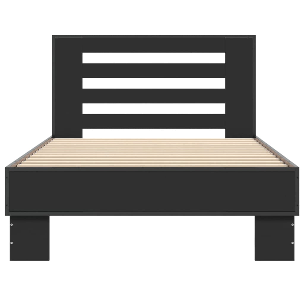 Cadre de lit sans matelas noir 75x190 cm - XIOS